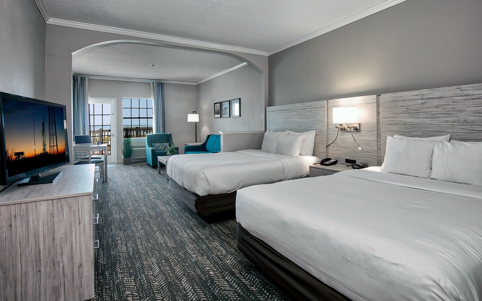 direct bay front double queen suite - bayfront | premium bedding, pillow-top beds, in-room safe, individually decorated