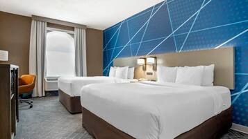 Standard Room, 2 Queen Beds, Non Smoking | Desk, iron/ironing board, free WiFi, bed sheets