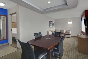 Suite, 1 King Bed, Accessible (Communication, Roll-In Shower) | Desk, laptop workspace, blackout drapes, iron/ironing board - Holiday Inn Express Adrian by IHG (Adrian)