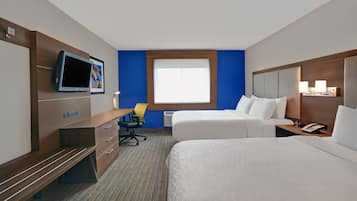 Standard Room, 2 Queen Beds | Desk, laptop workspace, blackout drapes, iron/ironing board