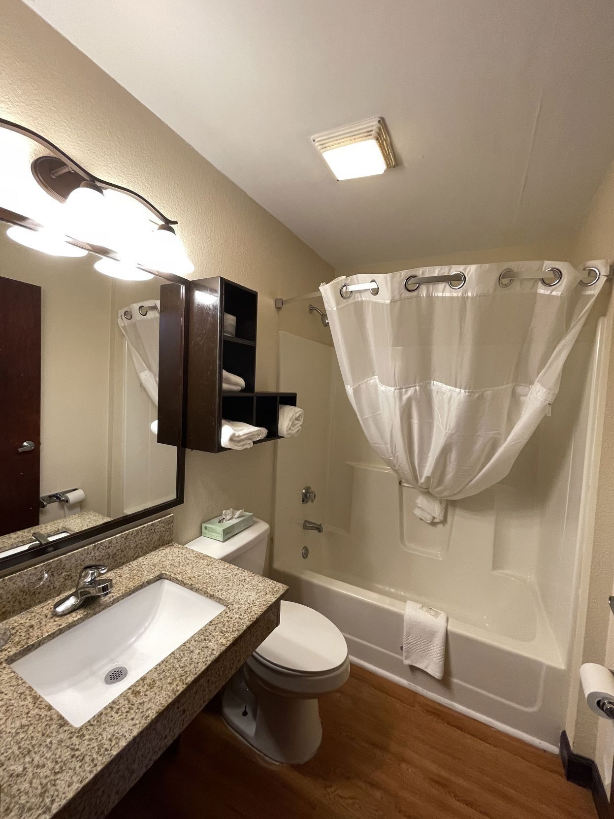 Bathroom | Combined shower/tub, free toiletries, hair dryer, towels