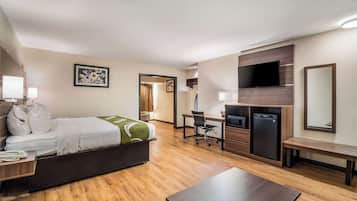 Suite, 1 King Bed with Sofa bed, Non Smoking | Desk, laptop workspace, blackout curtains, iron/ironing board