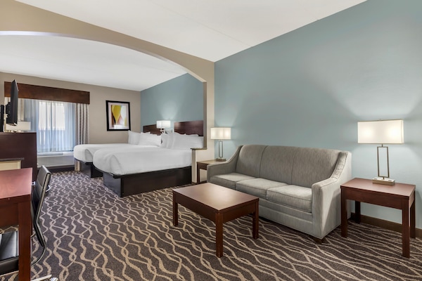Suite, 2 Queen Beds, Non Smoking, Refrigerator & Microwave (with Sofabed) | In-room safe, desk, blackout drapes, iron/ironing board