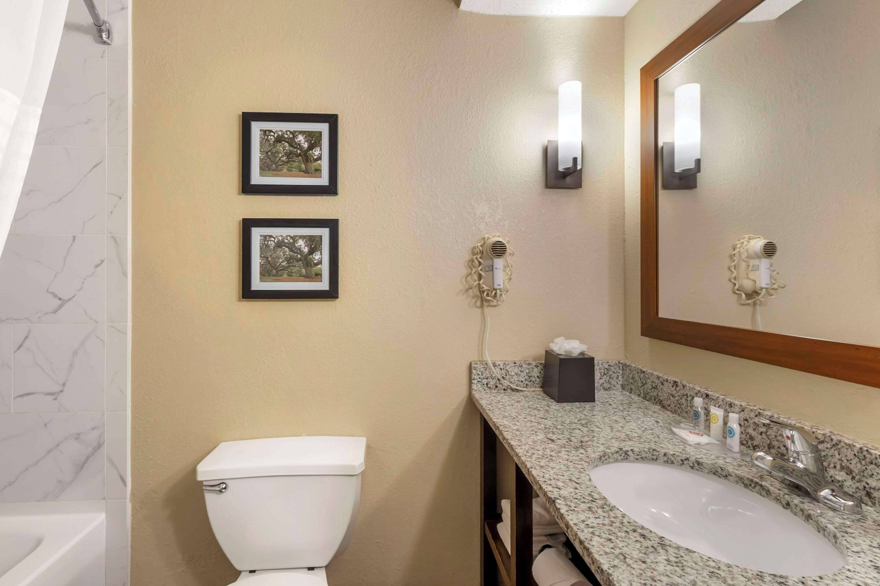 desk, laptop workspace, blackout curtains, iron/ironing board