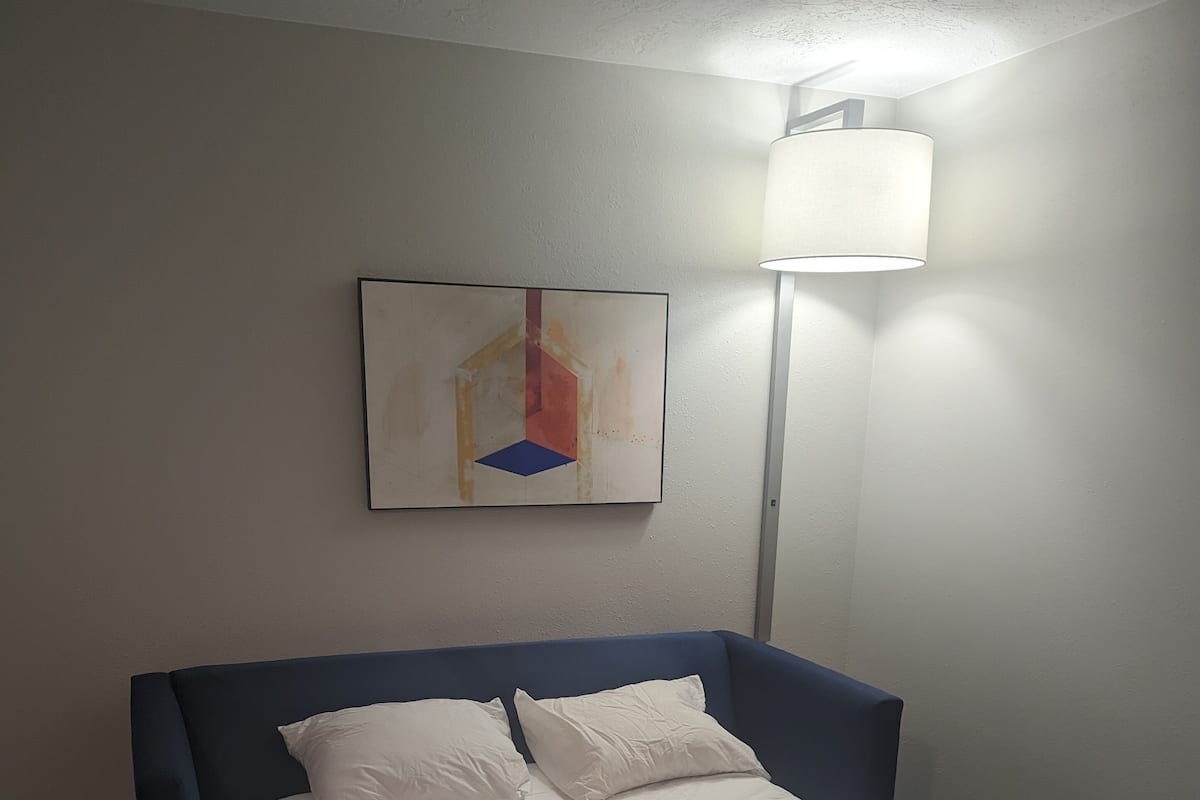 Premium bedding, pillowtop beds, desk, blackout drapes