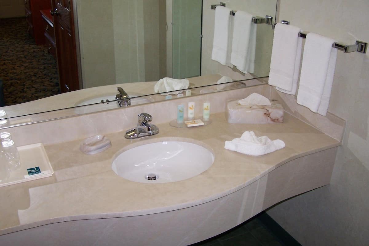standard room, 1 king bed, non smoking | bathroom | combined shower/bathtub, free toiletries, hair dryer, towels