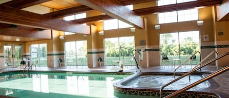 Indoor pool, open 6:00 AM to 10:00 PM, sun loungers