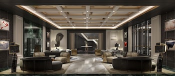Sitting area in hotel lobby at Sofitel New York