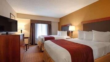 Room, 2 Double Beds, Non Smoking | Desk, iron/ironing board, free WiFi, bed sheets