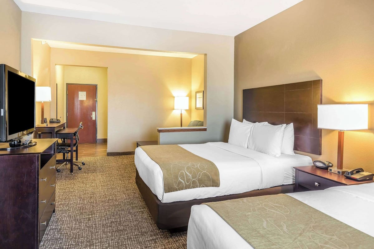 Double Room, 2 Queen Beds, Non Smoking | In-room safe, desk, iron/ironing board, free WiFi