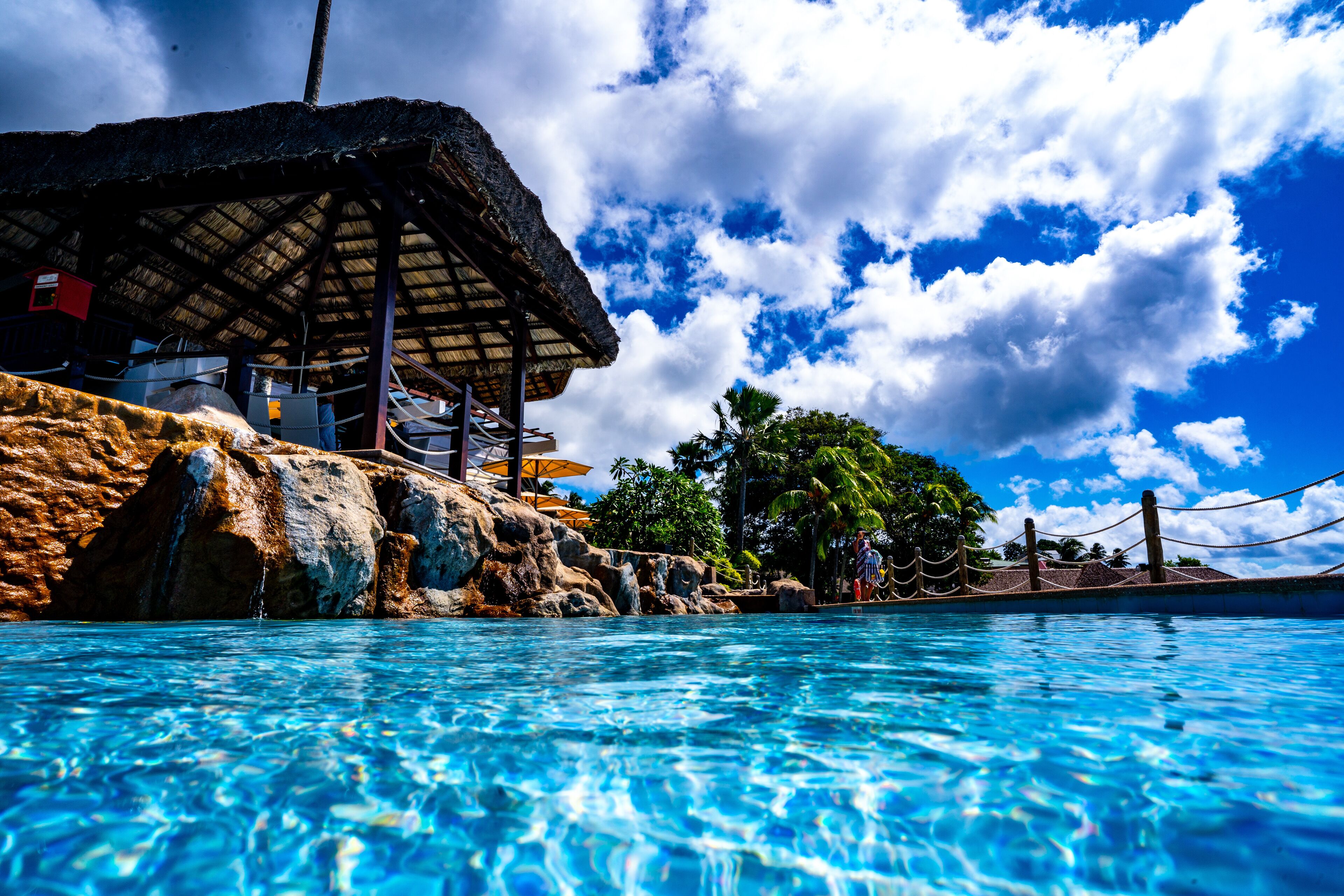 Outdoor pool, open 9:00 AM to 7:00 PM, pool umbrellas, sun loungers