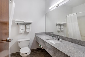 Suite, 1 King Bed, Non Smoking, Jetted Tub | Bathroom | Free toiletries, hair dryer, towels, soap - SureStay Hotel by Best Western Morganton (Morganton)