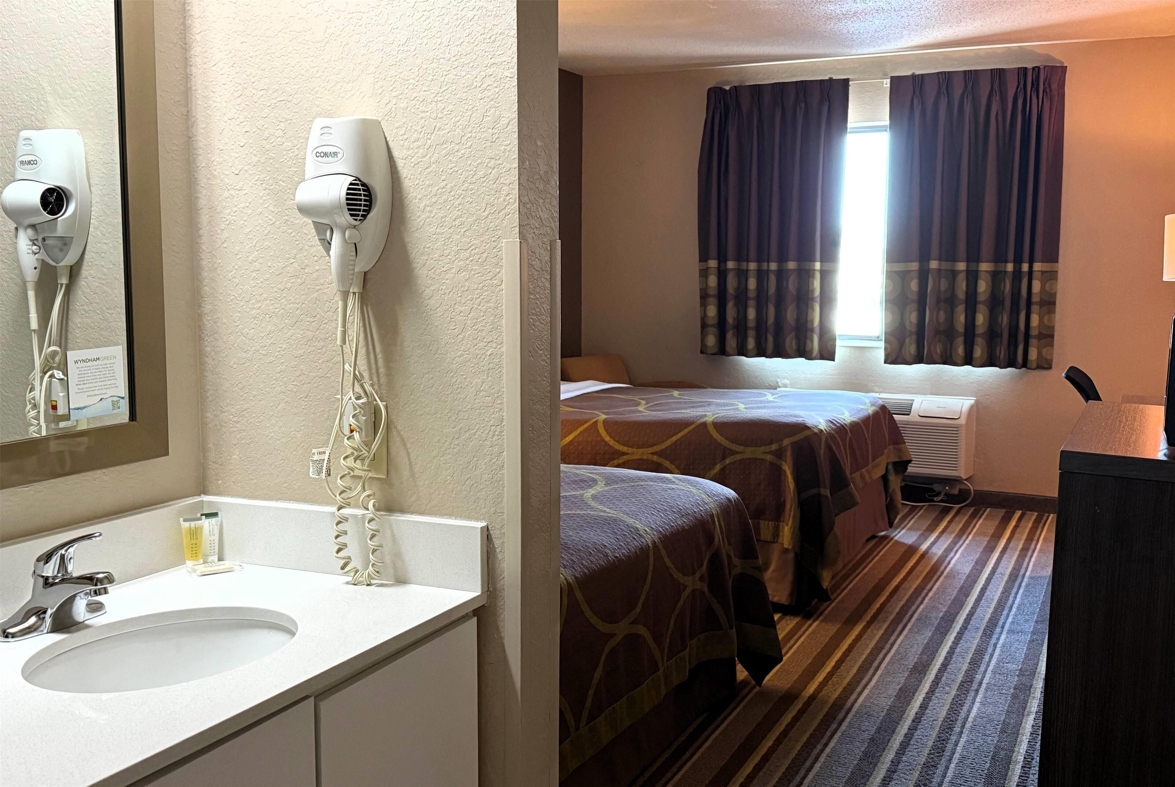 standard room, 2 queen beds | desk, laptop workspace, blackout curtains, free cots/infant beds