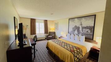 スタンダード ルーム キングベッド 1 台 | セーフティボックス (室内)、デスク、アイロン / アイロン台、WiFi (無料)