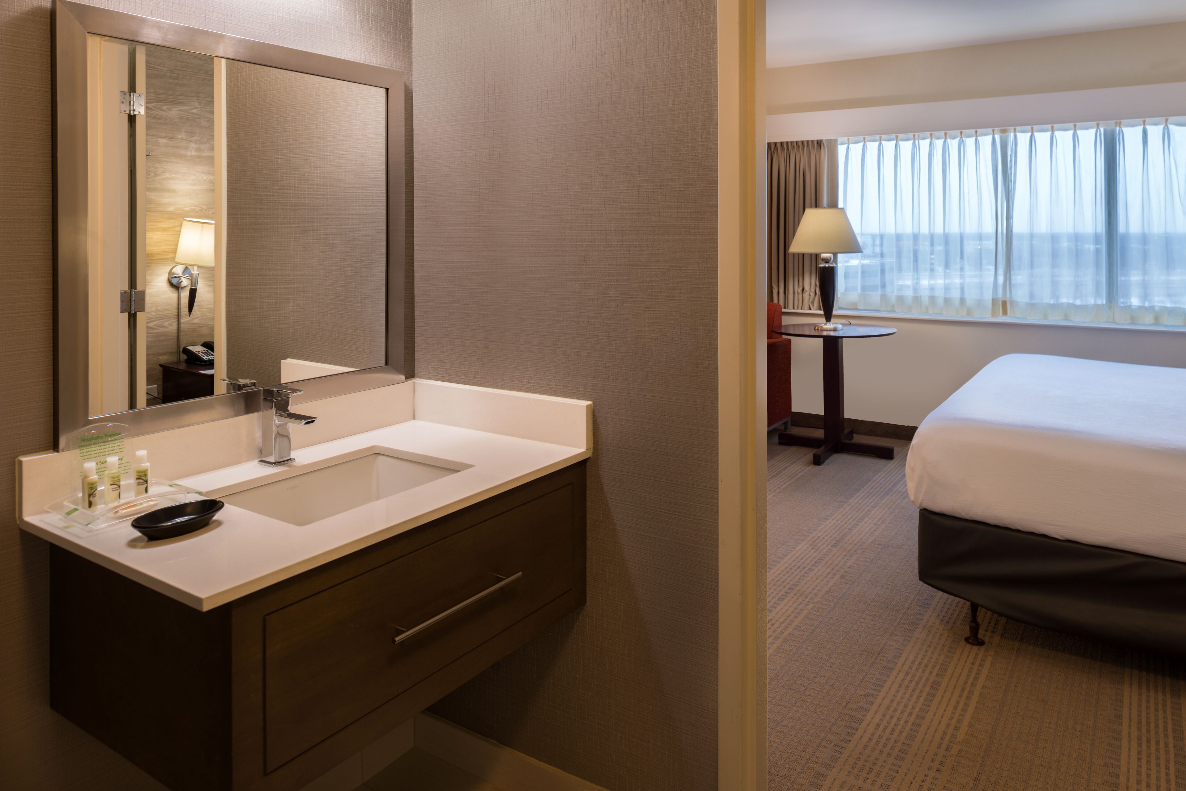 room | in-room safe, desk, laptop workspace, blackout curtains