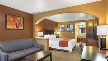 Suite, 1 King Bed, Non Smoking, Refrigerator & Microwave | Desk, iron/ironing board, free WiFi, bed sheets