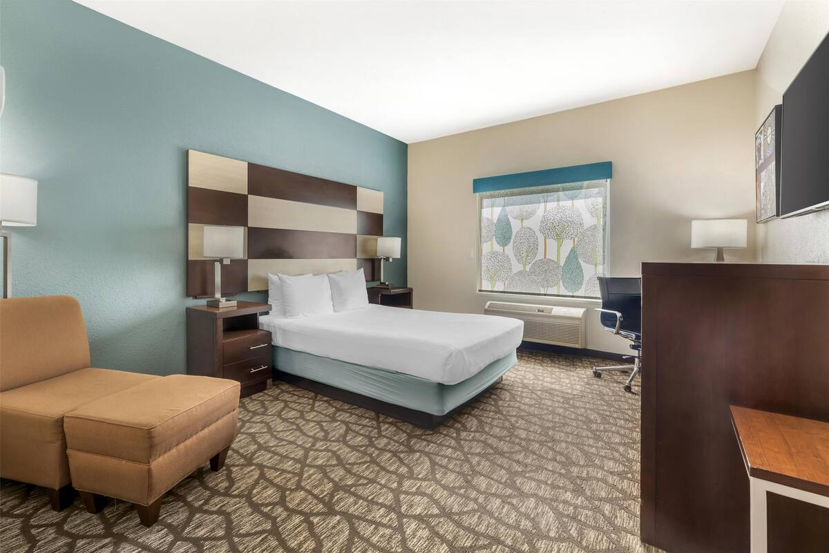 Standard Room, 1 Queen Bed, Accessible, Non Smoking (Walk-in Shower) | Premium bedding, in-room safe, desk, laptop workspace