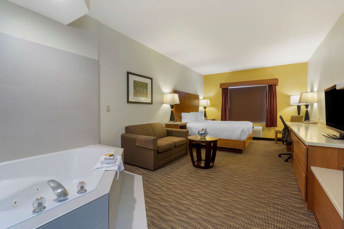 Standard Room, 1 King Bed, Non Smoking, Jetted Tub | In-room safe, desk, iron/ironing board, WiFi