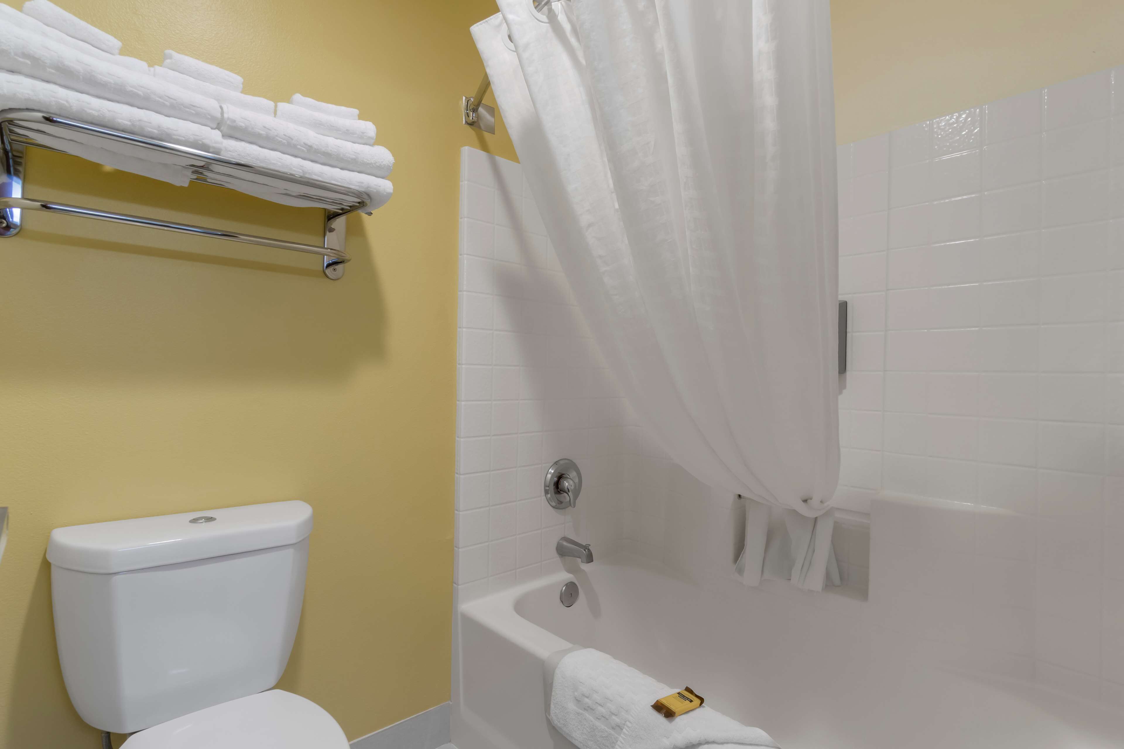 free toiletries, hair dryer, towels