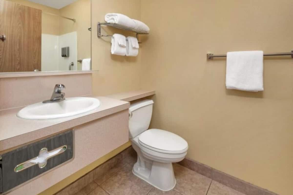 Bathroom | Combined shower/bathtub, free toiletries, hair dryer, towels