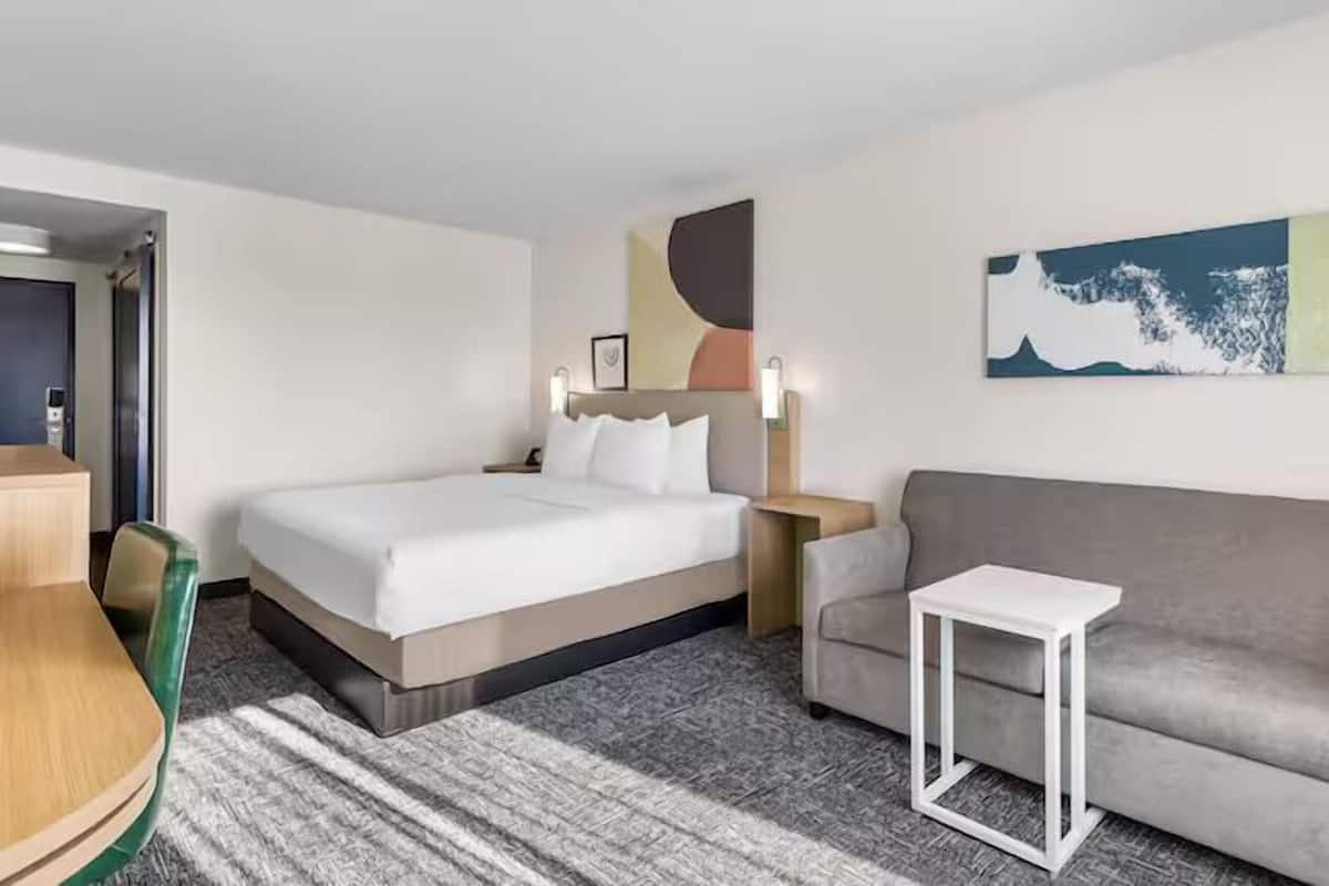 Room, 1 King Bed with Sofa bed | Desk, blackout curtains, iron/ironing board (on request)