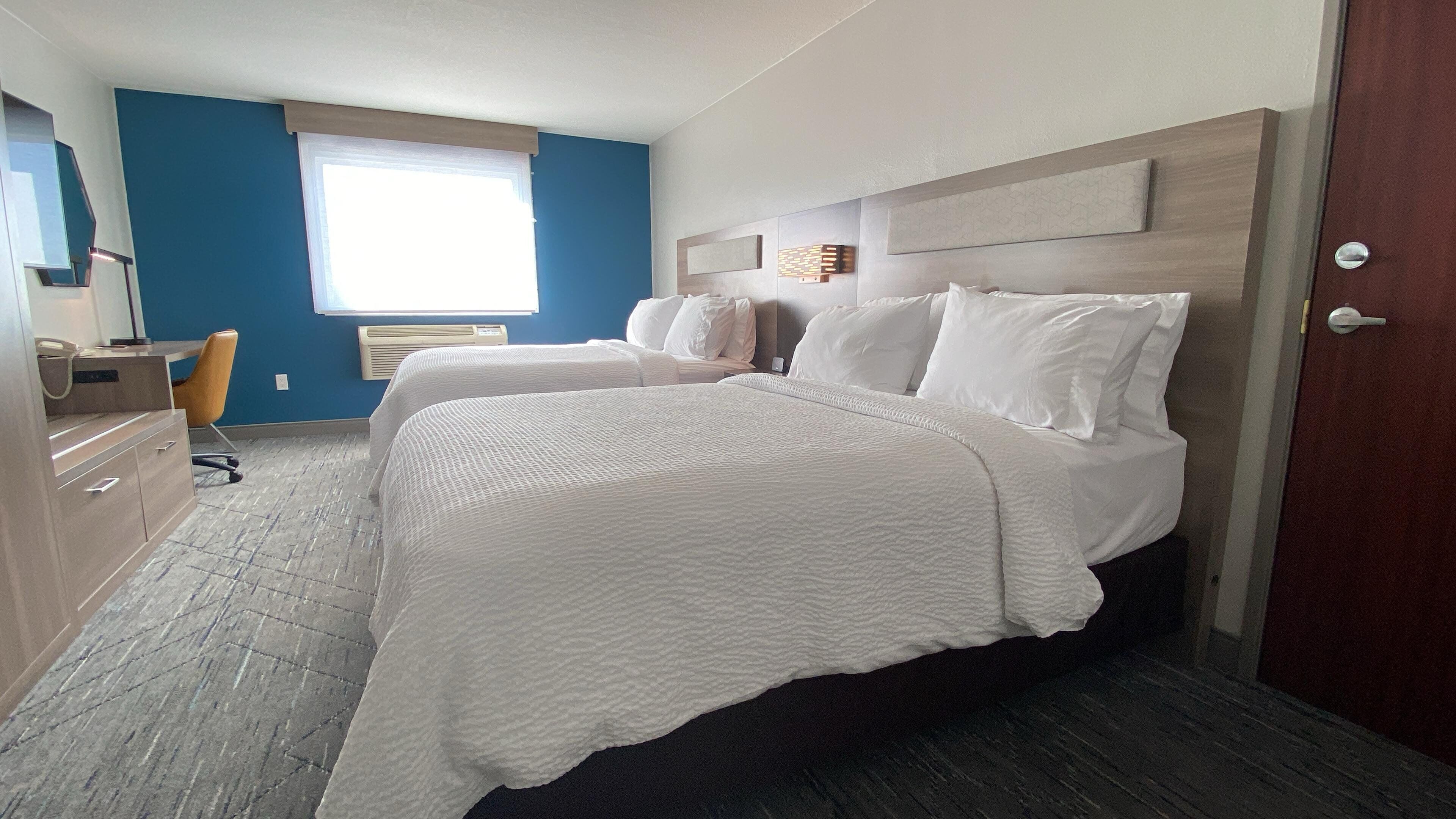 Standard Room, 2 Queen Beds | In-room safe, desk, blackout curtains, iron/ironing board