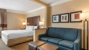 Suite, 1 King Bed, Non Smoking | Desk, laptop workspace, iron/ironing board, free cribs/infant beds