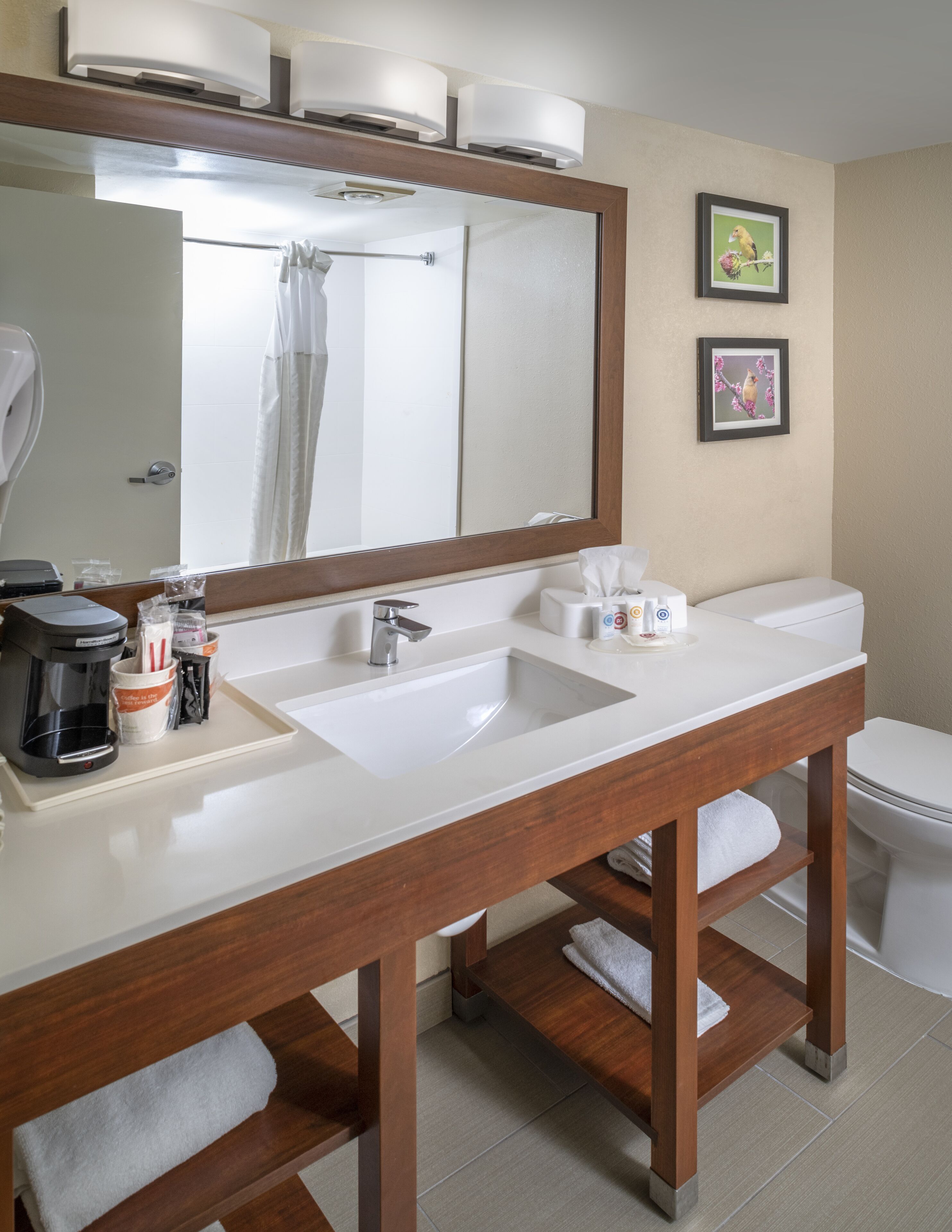 free toiletries, hair dryer, towels, soap