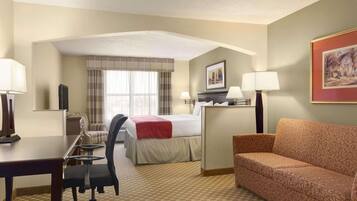 In-room safe, desk, laptop workspace, blackout drapes