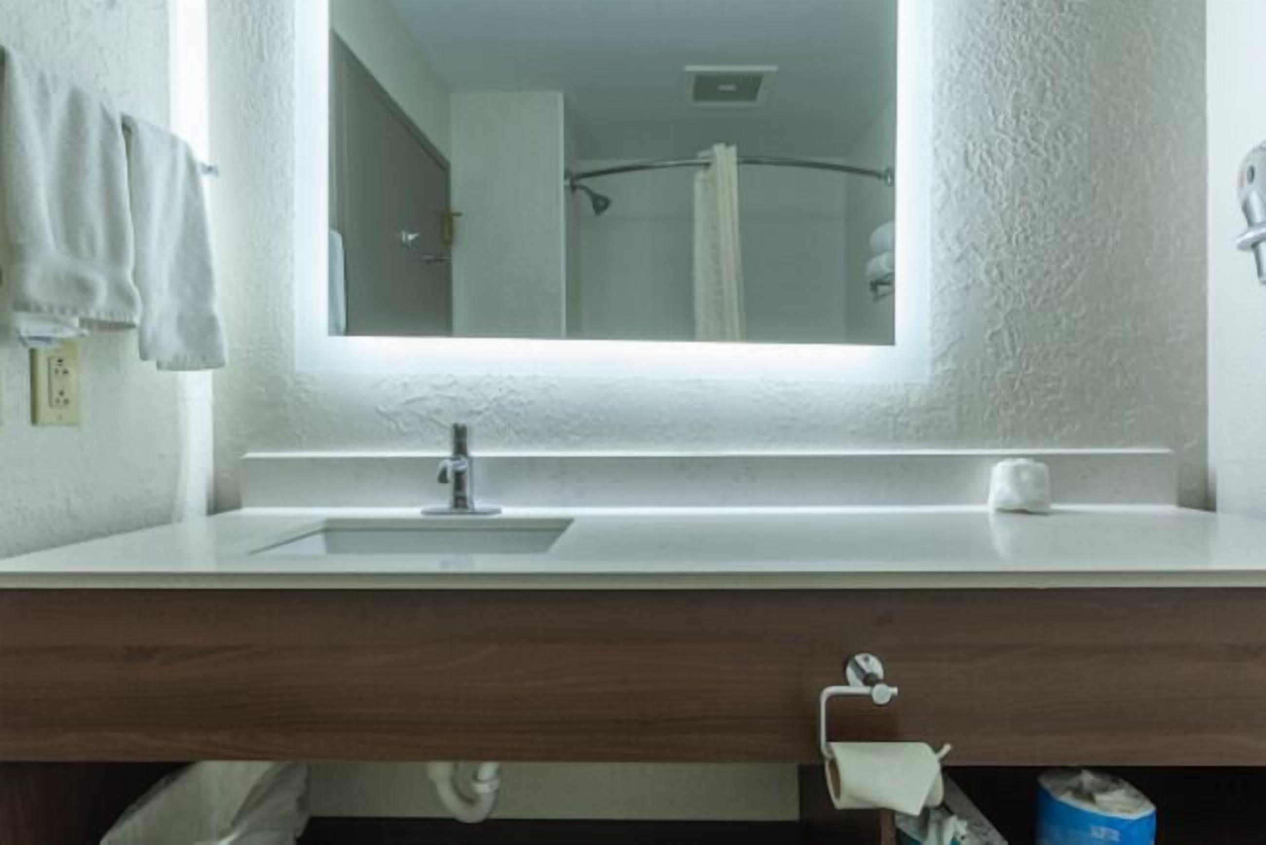 free toiletries, hair dryer, towels