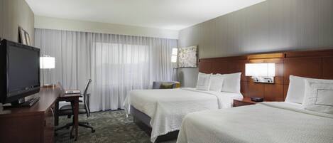 Room, 2 Queen Beds, Courtyard View | Blackout drapes, iron/ironing board, free cribs/infant beds, free WiFi