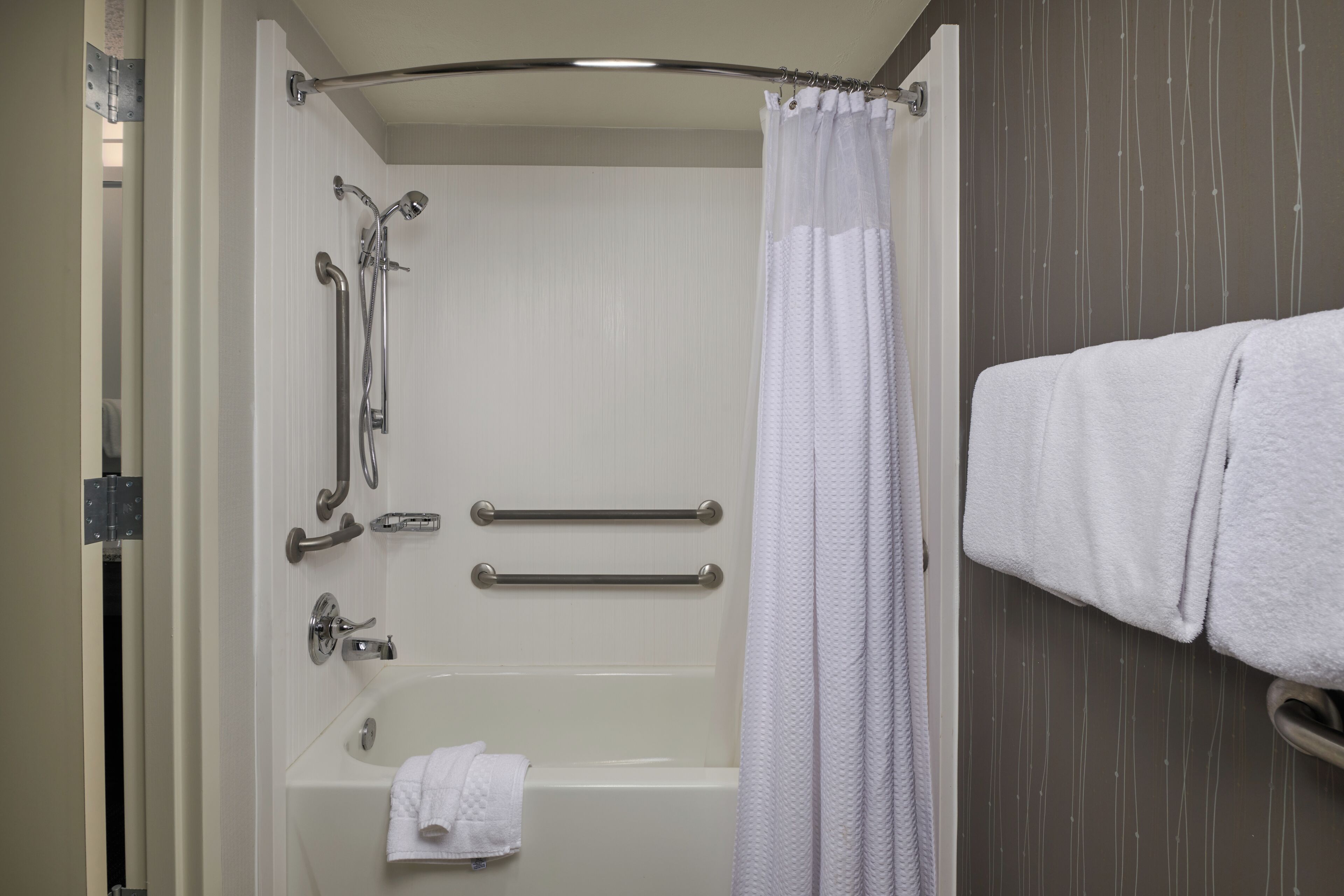 free toiletries, hair dryer, towels