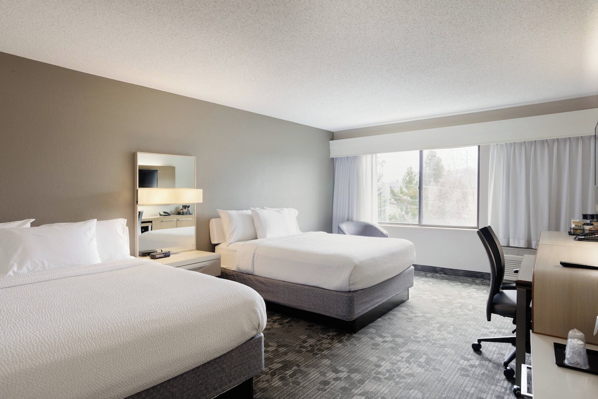 room, 2 queen beds | 1 bedroom, desk, laptop workspace, blackout curtains