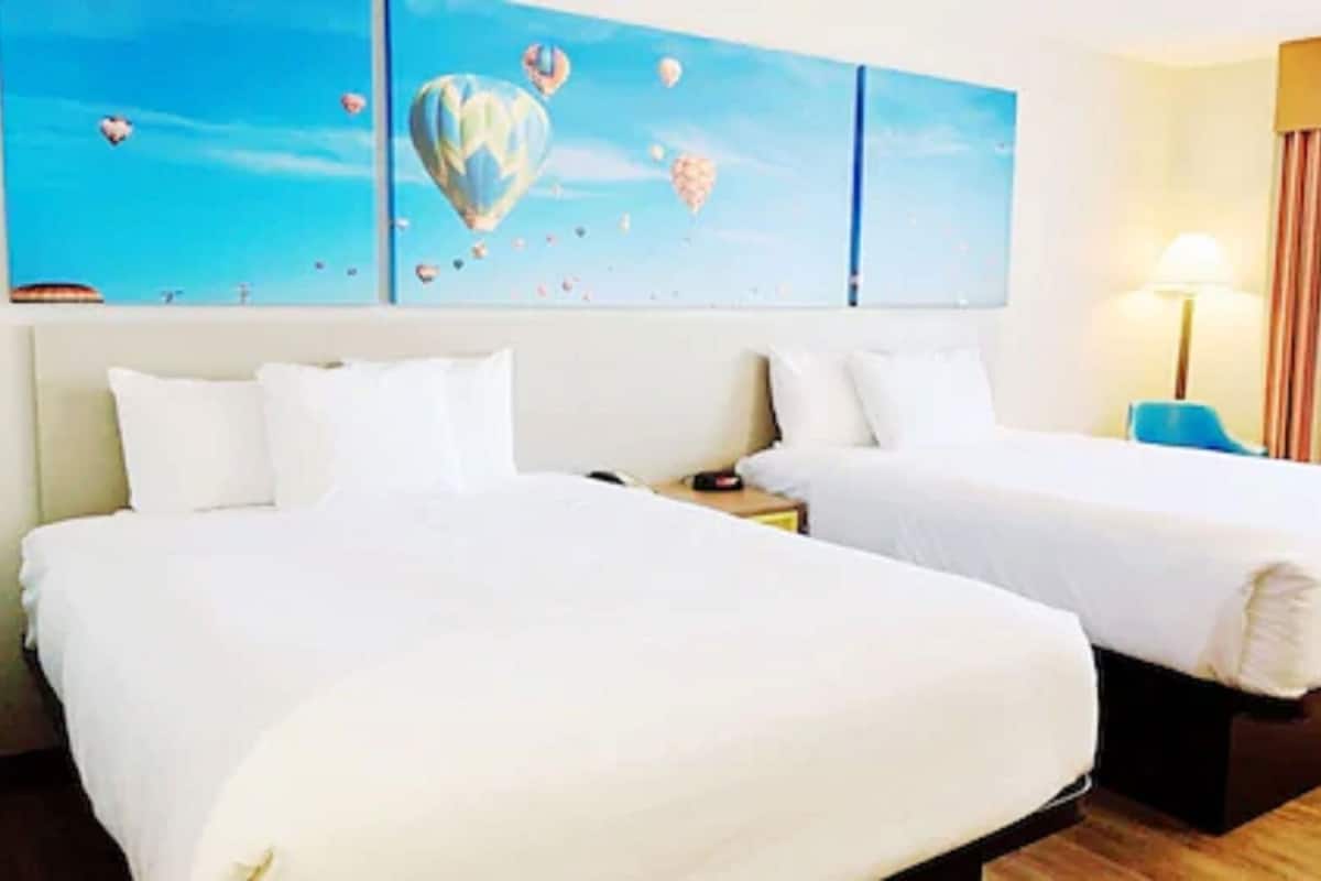 In-room safe, desk, laptop workspace, blackout curtains