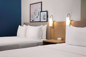 Room, 2 Queen Beds | Premium bedding, desk, iron/ironing board, free cribs/infant beds