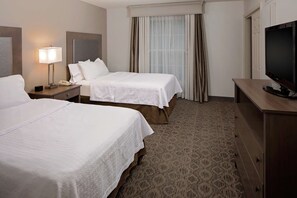 Premium bedding, desk, blackout drapes, iron/ironing board