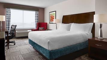 Premium bedding, down duvets, desk, laptop workspace