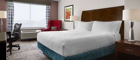 Premium bedding, down duvets, desk, laptop workspace