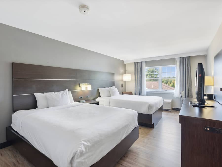 Deluxe Room, 2 Queen Beds, Non Smoking | Individually furnished, desk, iron/ironing board, free cots/infant beds