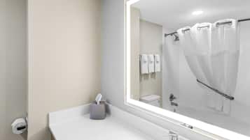 Hair dryer, towels