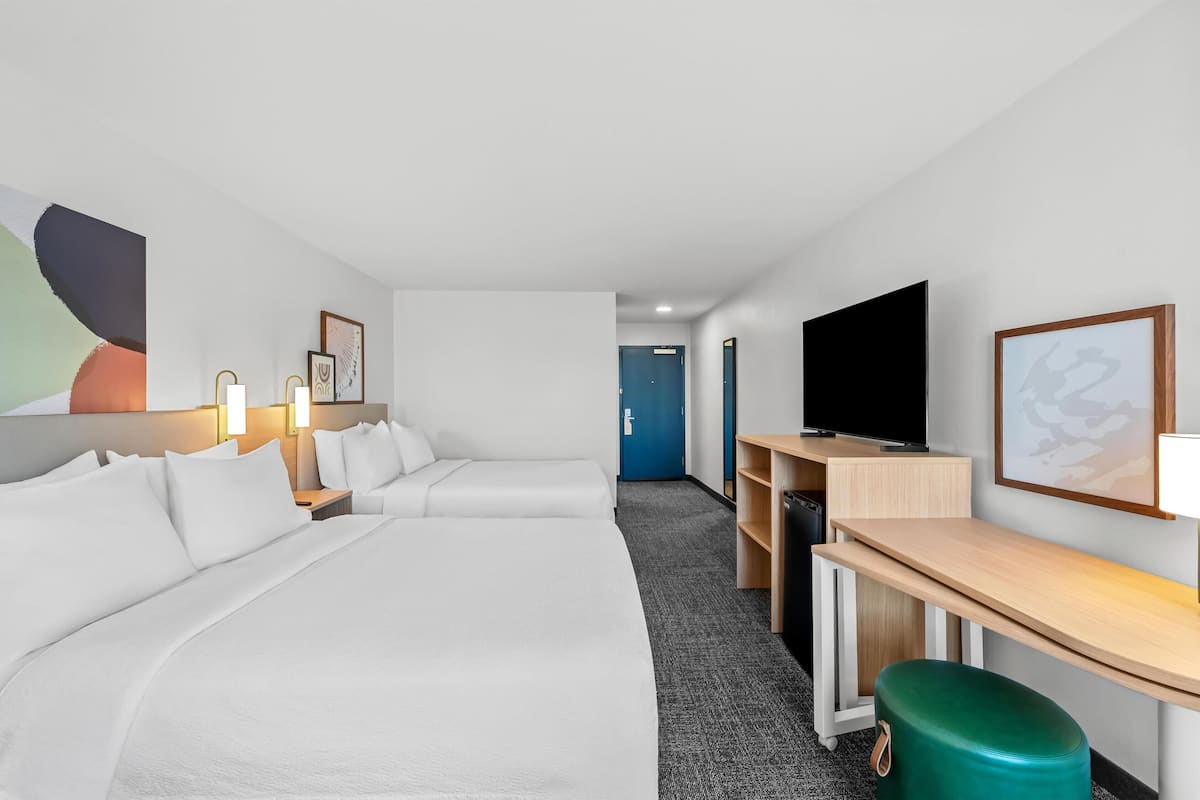 Room, 2 Queen Beds | In-room safe, desk, blackout curtains, iron/ironing board
