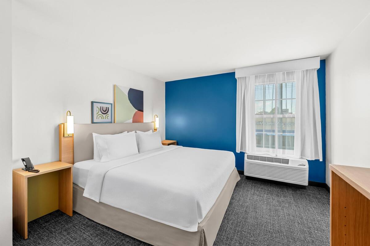 Suite, 1 King Bed, Accessible, Bathtub (Mobility, Hearing) | In-room safe, desk, blackout curtains, iron/ironing board