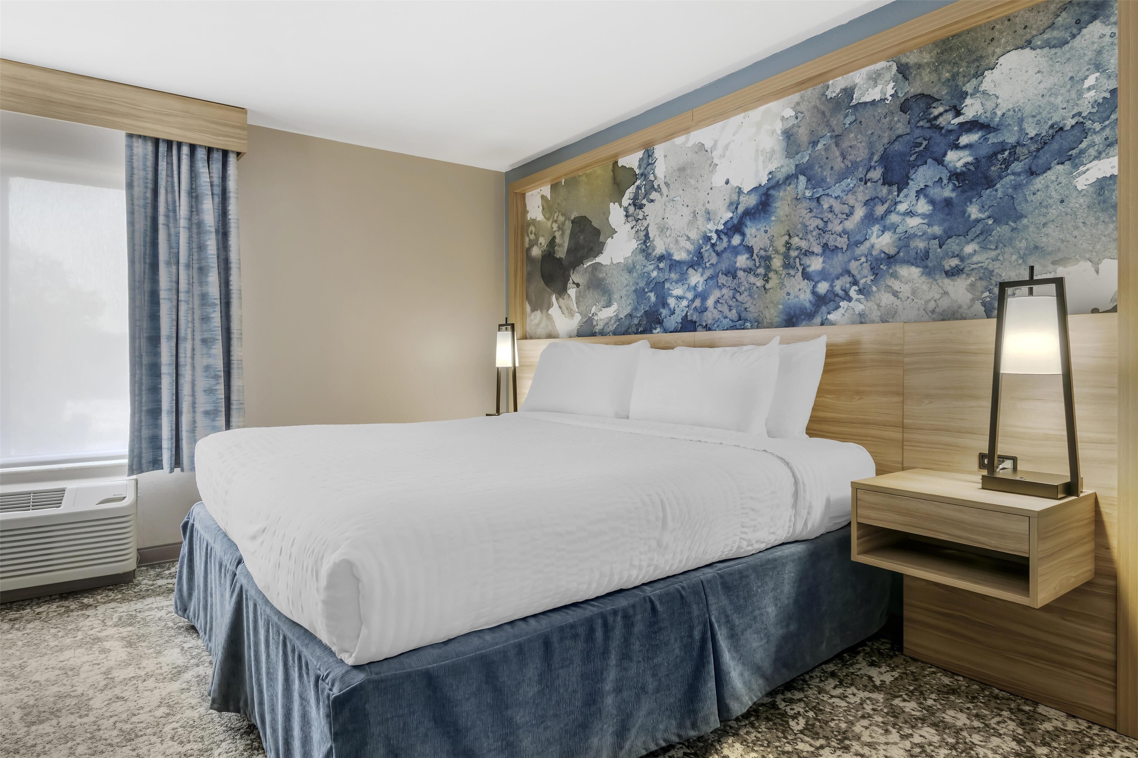 junior suite, 1 king bed, non smoking, refrigerator & microwave | pillow-top beds, desk, laptop workspace, iron/ironing board