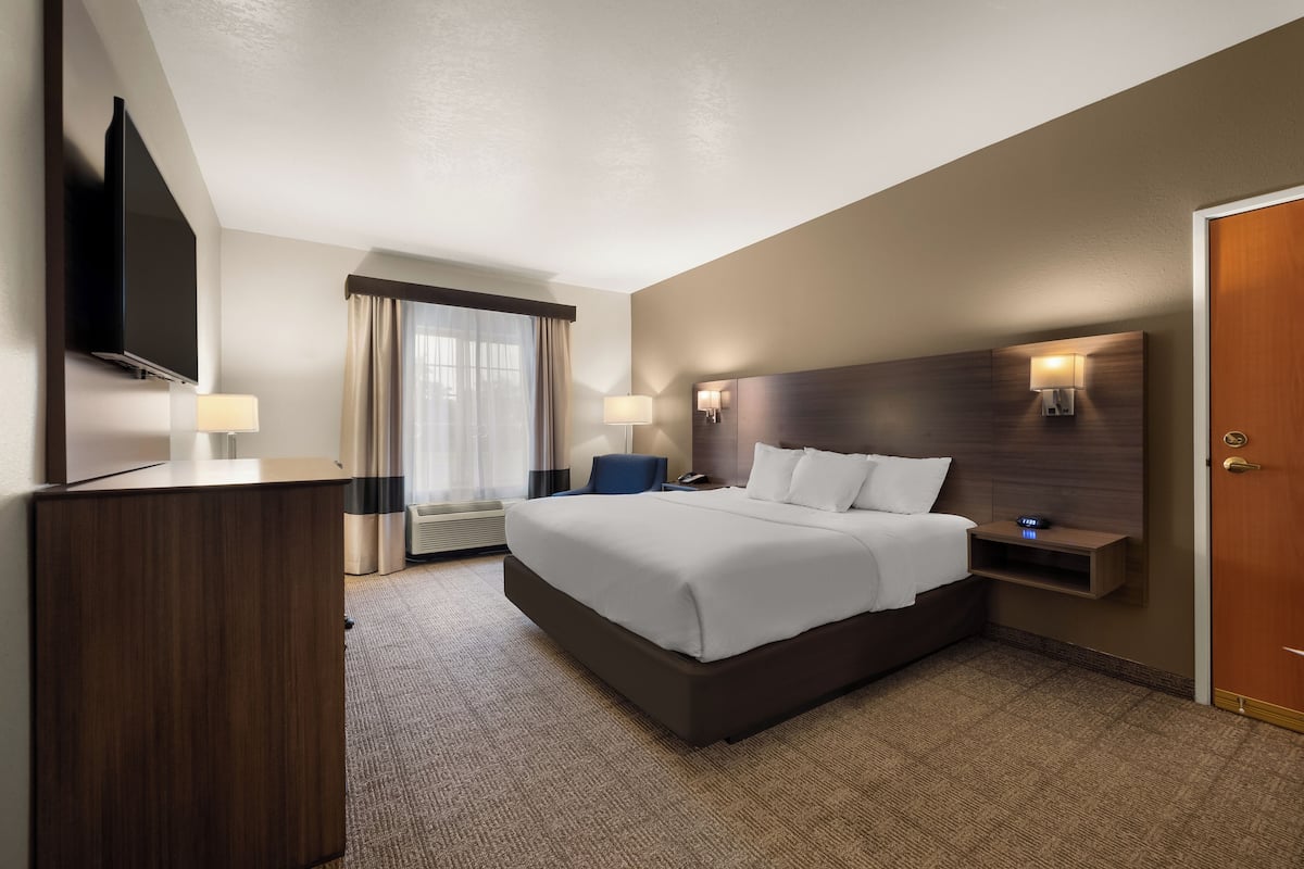 Suite, 1 King Bed, Accessible, Non Smoking | 1 bedroom, desk, blackout drapes, soundproofing