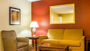 Suite, 2 Double Beds, Non Smoking | Laptop workspace, blackout drapes, iron/ironing board