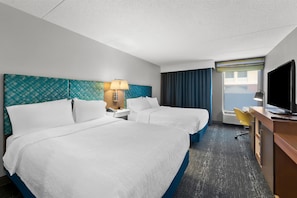 Two double beds non smoking | Premium bedding, desk, iron/ironing board, WiFi - Hampton Inn & Suites Newtown (Morrisville)