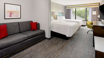 Deluxe Room, Multiple Beds, Non Smoking | Living area | 37-inch TV with cable channels