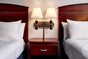 Two queen beds non smoking | Blackout drapes, iron/ironing board, travel crib, free WiFi