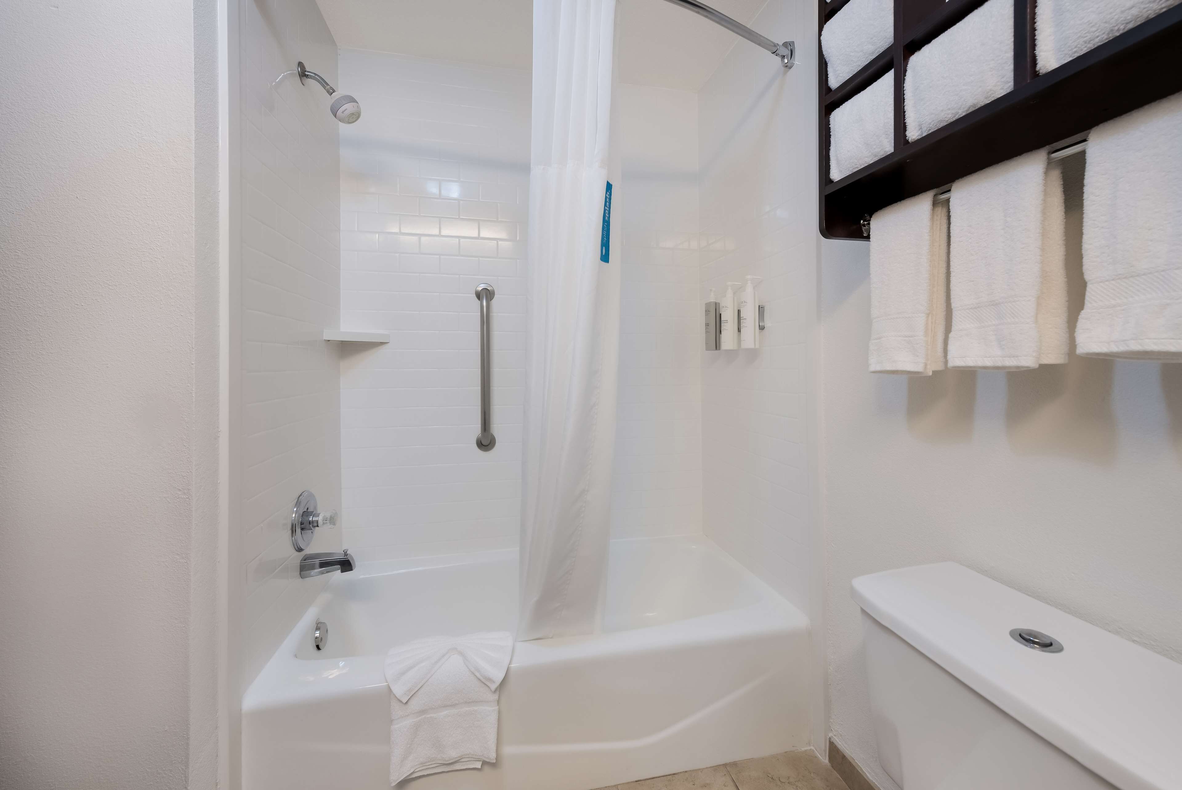 two queen beds non smoking | bathroom | hair dryer, towels