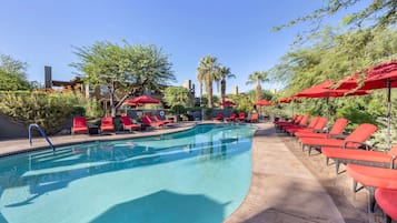 4 outdoor pools, pool umbrellas